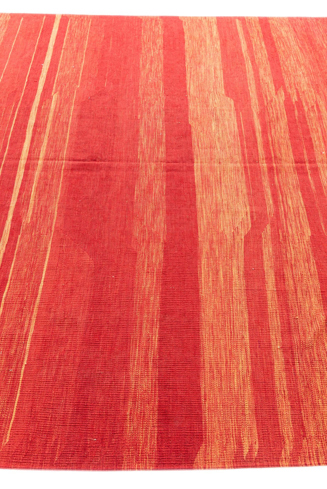 6' 8 x 9' 7 Hand Woven Kilim Modern Wool Rug