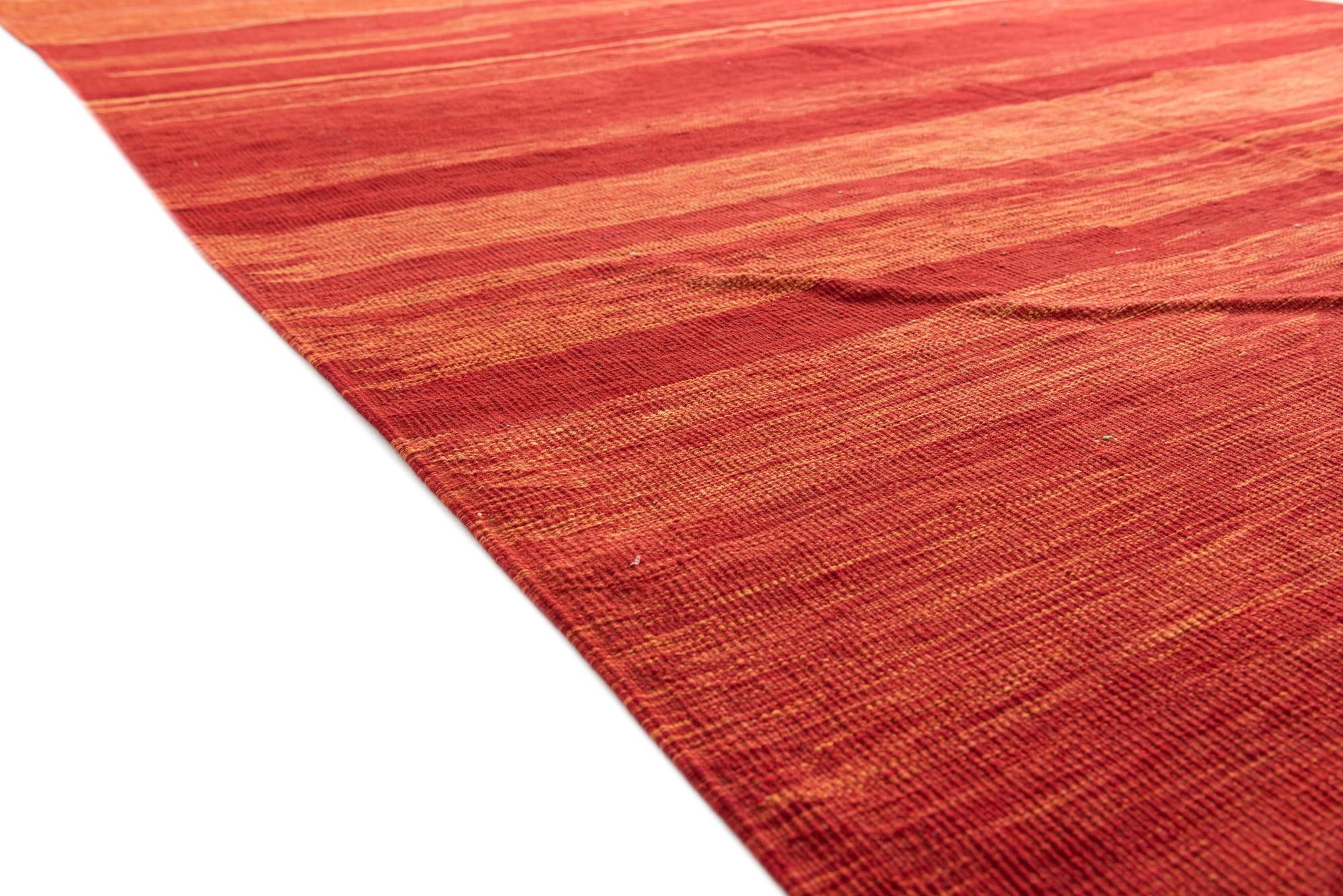6' 8 x 9' 7 Hand Woven Kilim Modern Wool Rug