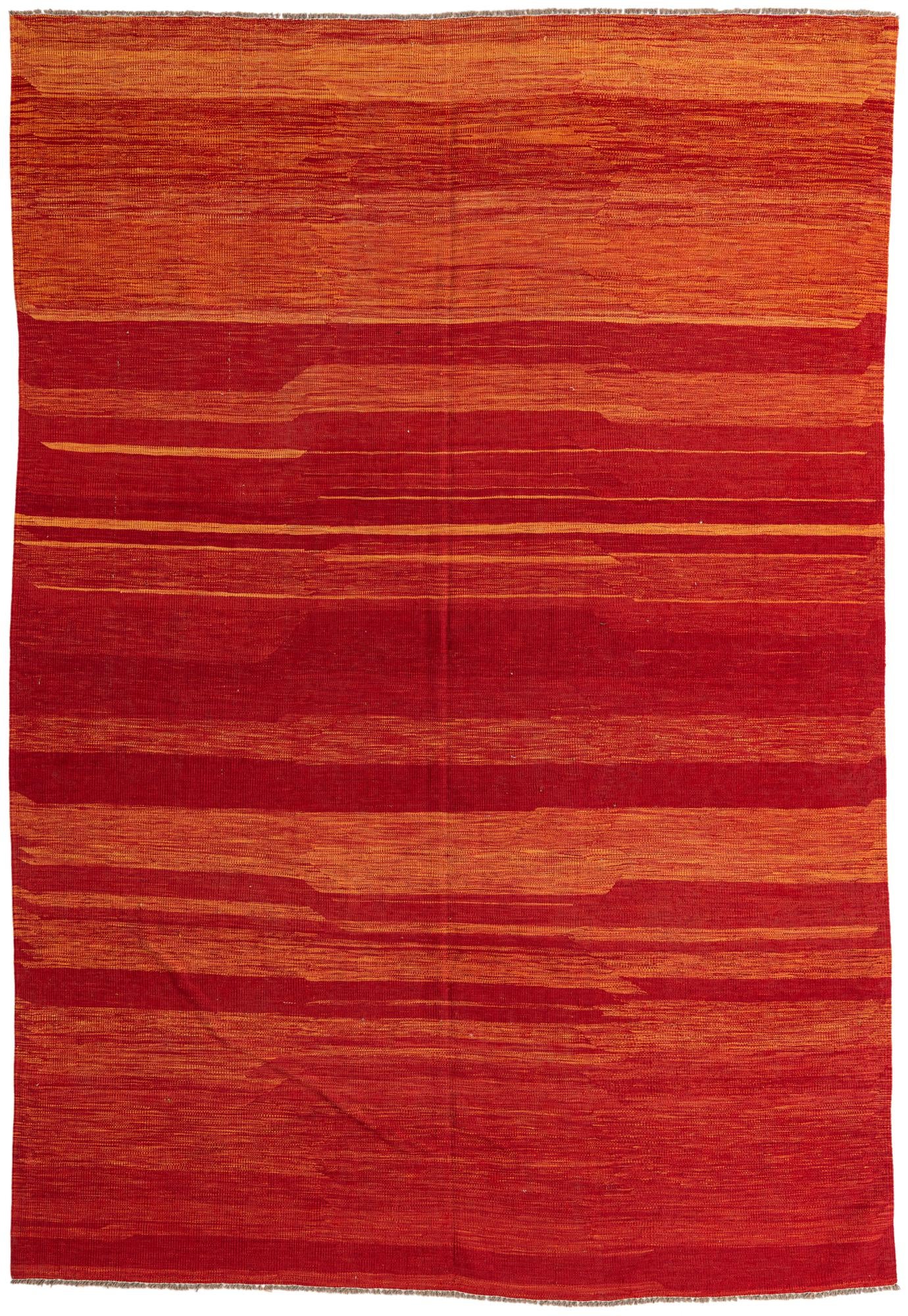 6' 8 x 9' 7 Hand Woven Kilim Modern Wool Rug