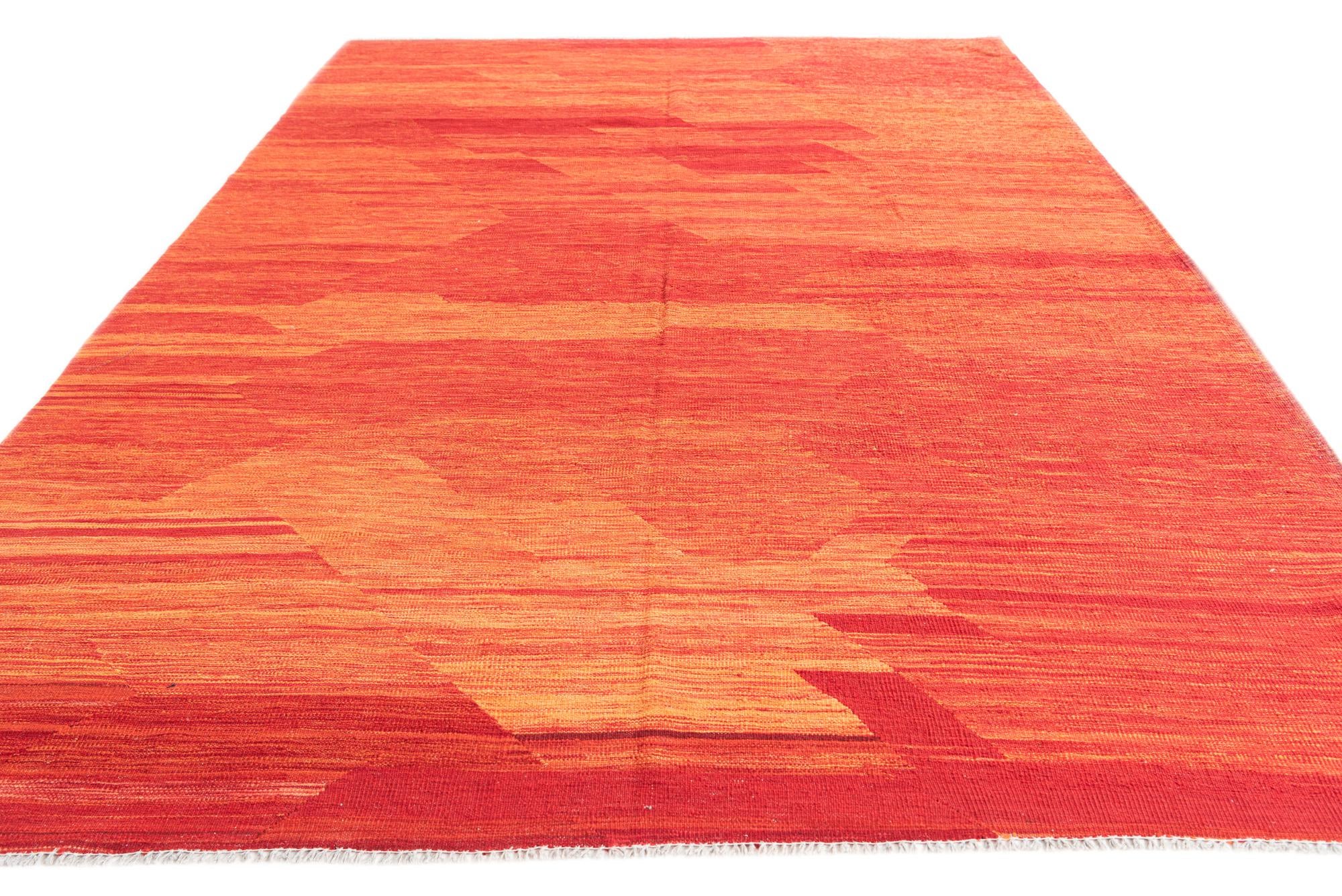 6' 10 x 9' 8 Hand Woven Kilim Modern Wool Rug