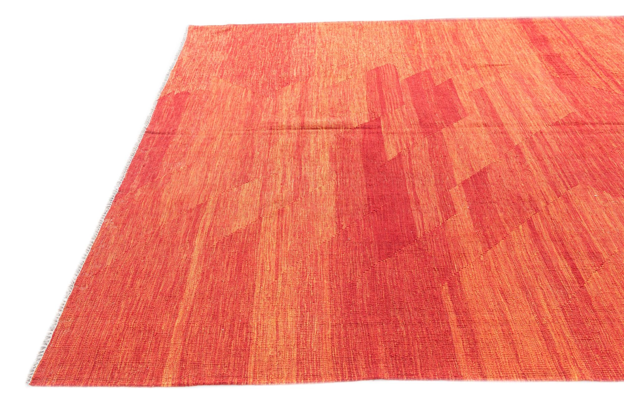 6' 10 x 9' 8 Hand Woven Kilim Modern Wool Rug