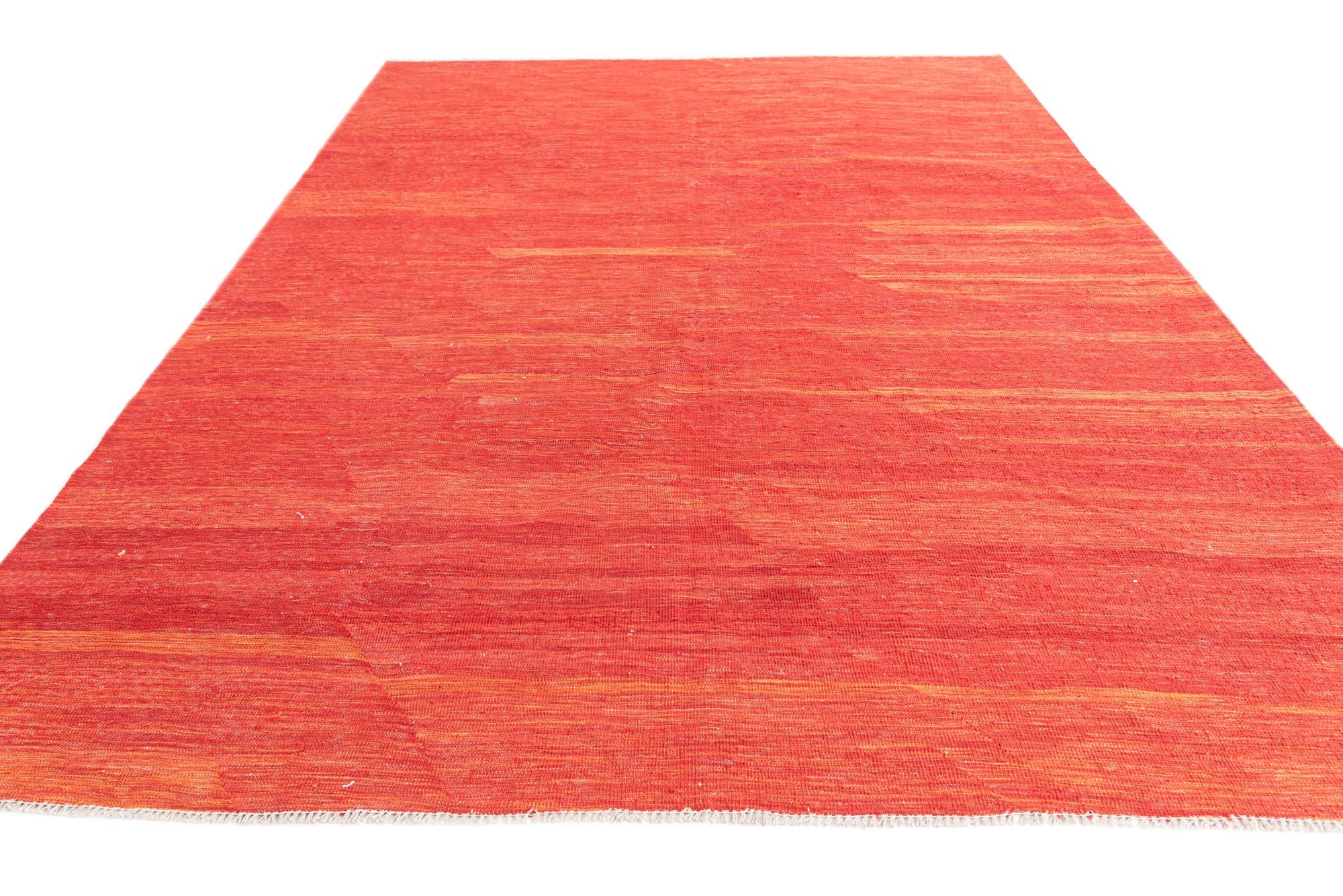 6' 10 x 9' 7 Hand Woven Kilim Modern Wool Rug
