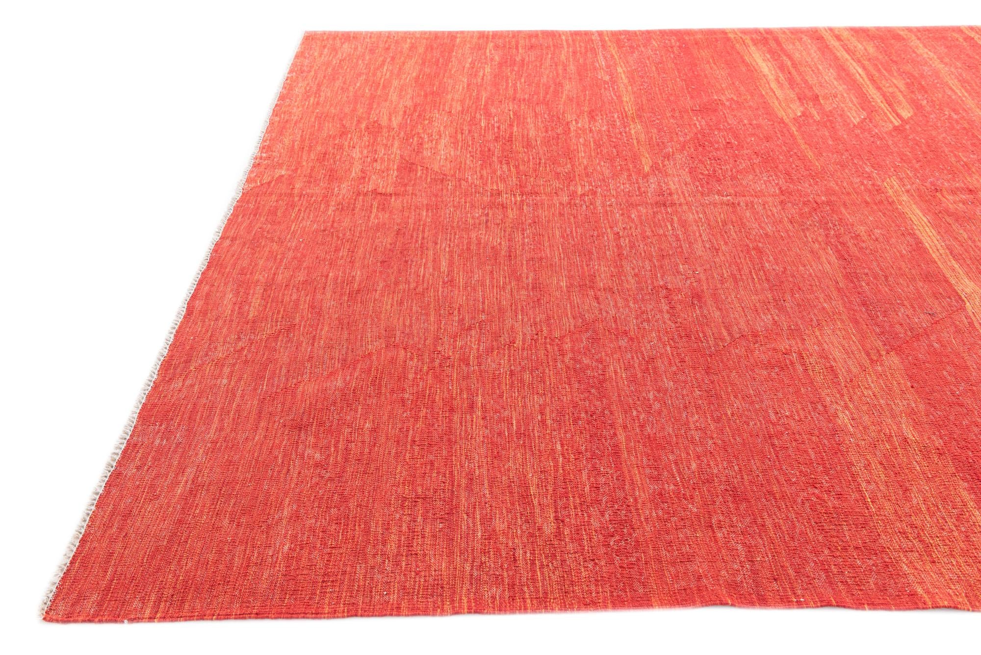 6' 10 x 9' 7 Hand Woven Kilim Modern Wool Rug