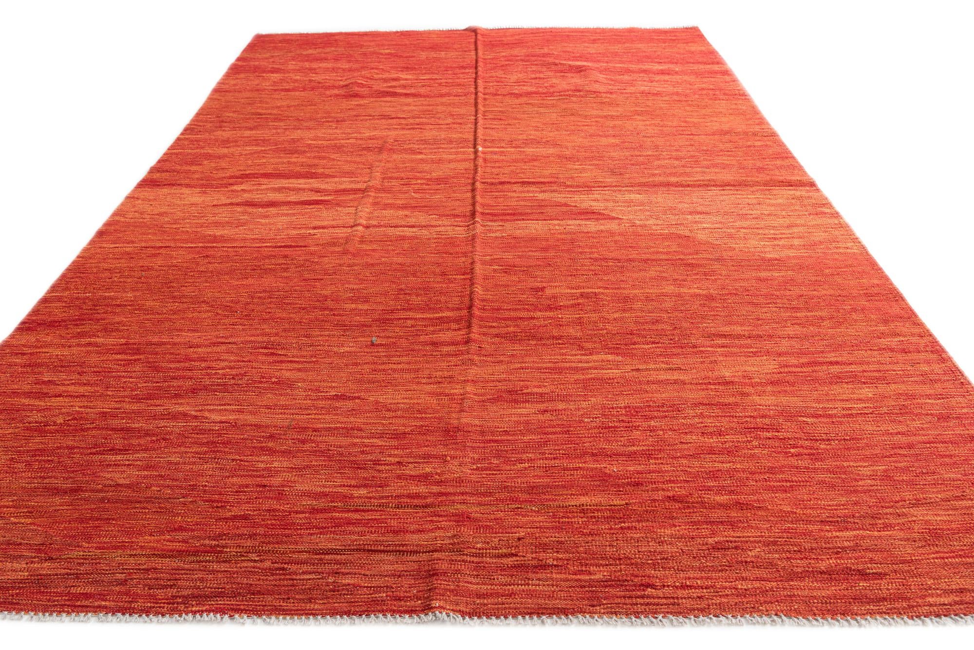 6' 7 x 10' Hand Woven Kilim Modern Wool Rug