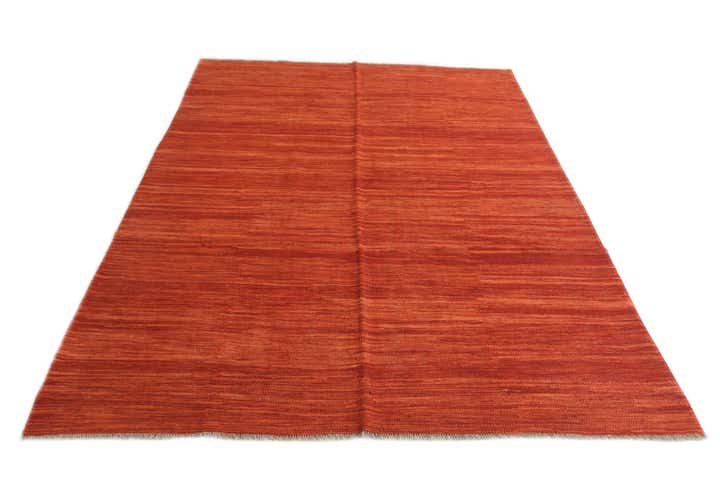 5' 7 x 8' Hand Woven Kilim Modern Wool Rug