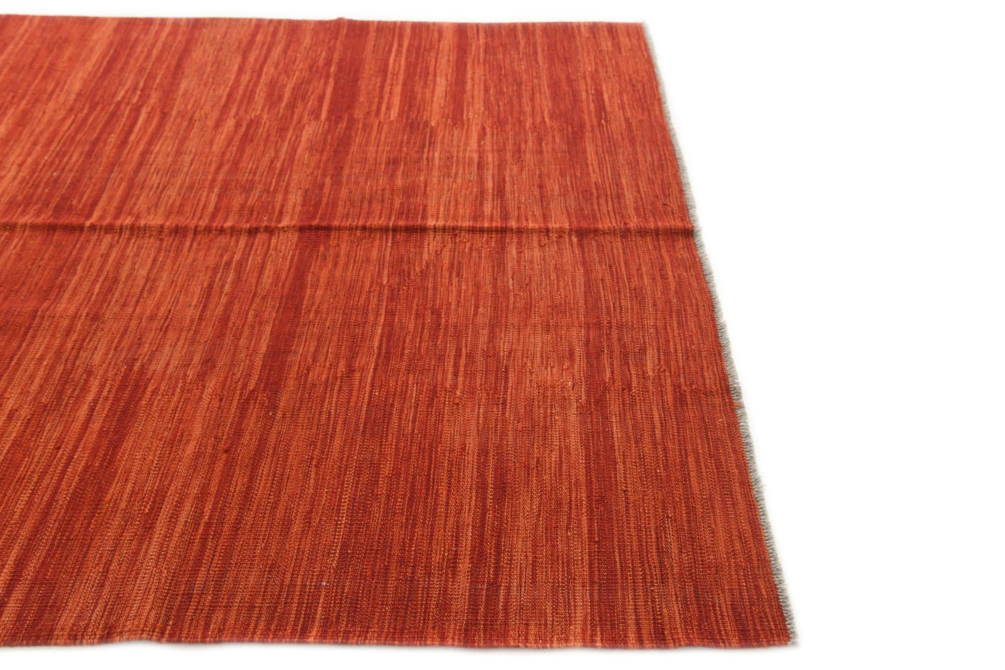 5' 7 x 8' Hand Woven Kilim Modern Wool Rug