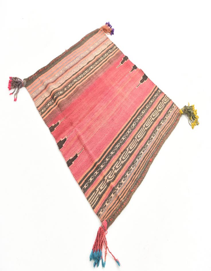 Detail image of 3' 4 x 4'  Hand Woven Kilim Modern Wool Rug