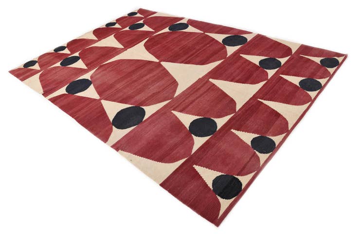 Detail image of 6' 10 x 9' 9 Hand Woven Kilim Modern Wool Rug