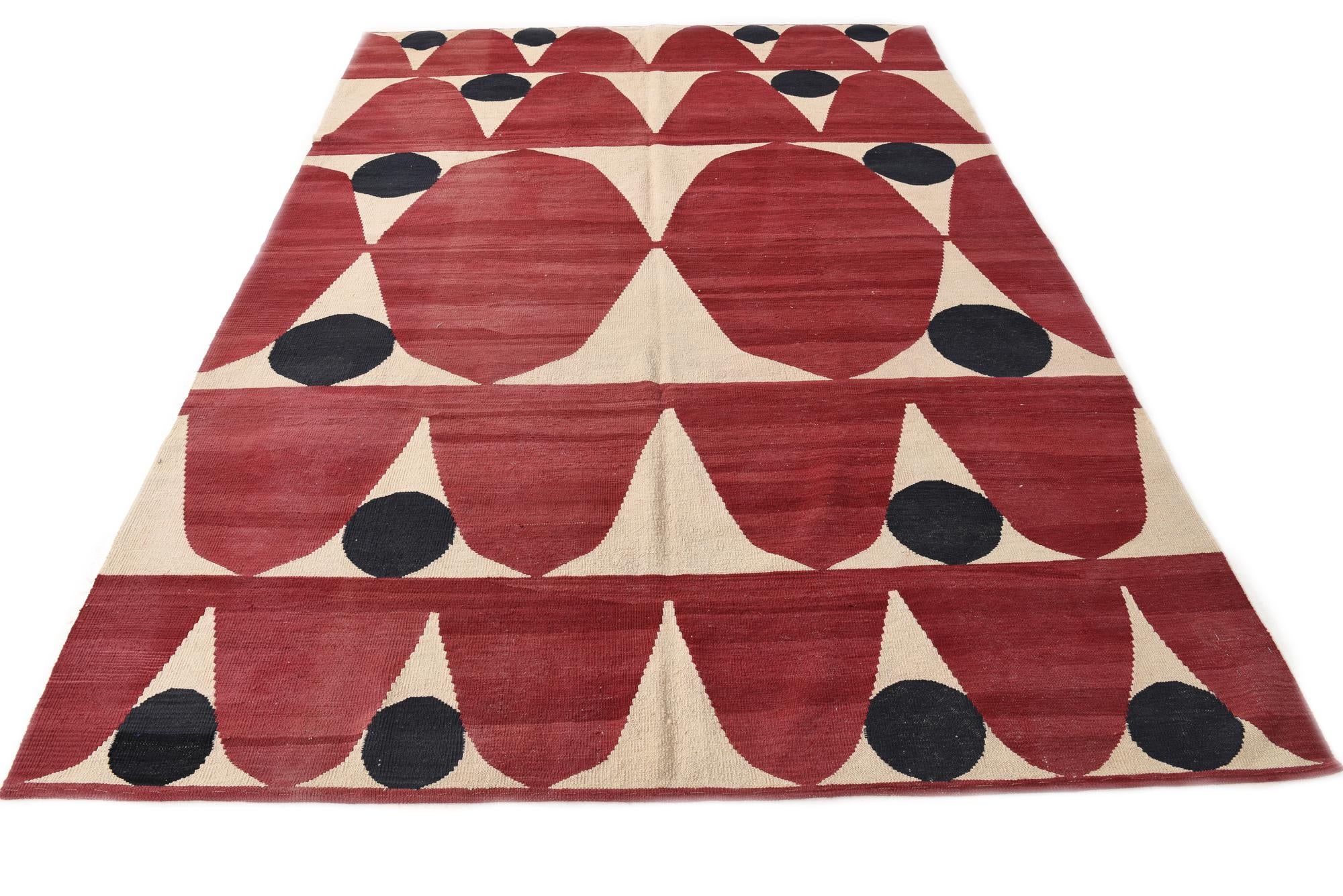 6' 10 x 9' 9 Hand Woven Kilim Modern Wool Rug