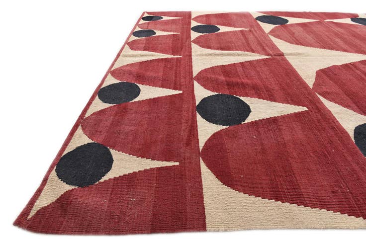 Detail image of 6' 10 x 9' 9 Hand Woven Kilim Modern Wool Rug