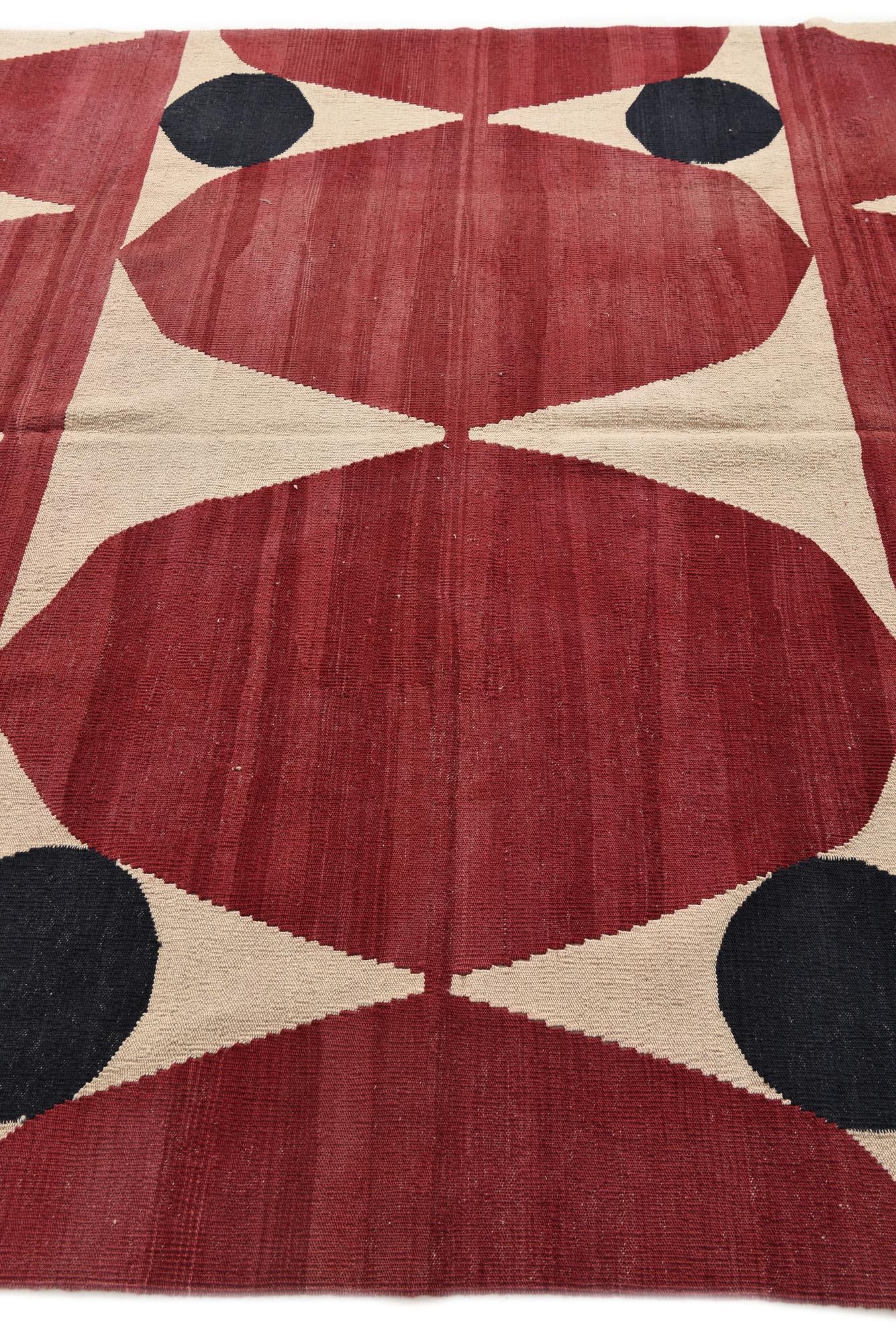 6' 10 x 9' 9 Hand Woven Kilim Modern Wool Rug
