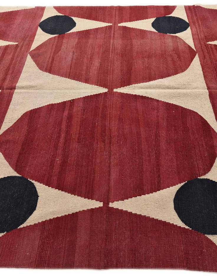Detail image of 6' 10 x 9' 9  Hand Woven Kilim Modern Wool Rug
