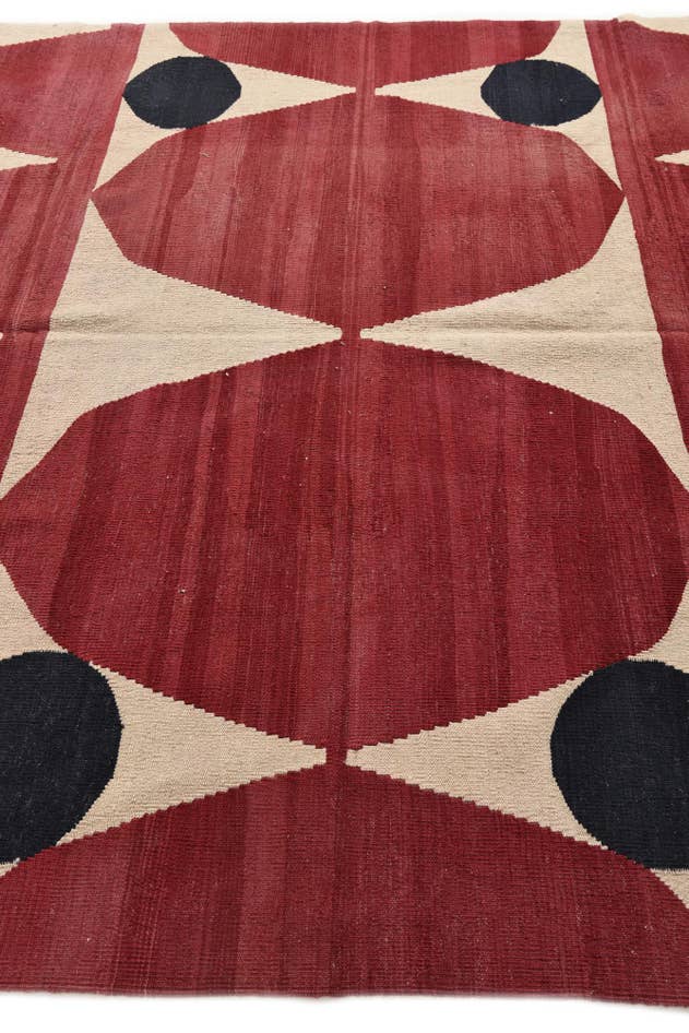 Detail image of 6' 10 x 9' 9 Hand Woven Kilim Modern Wool Rug