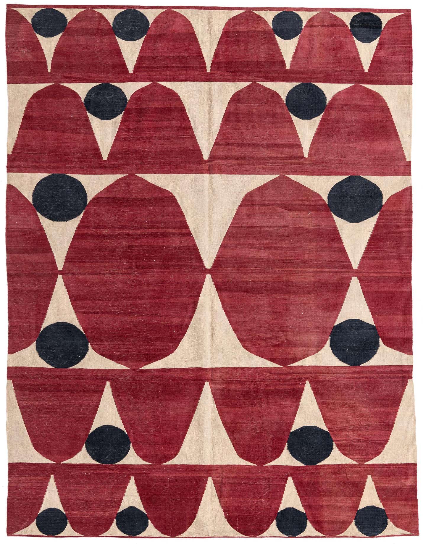 6' 10 x 9' 9 Hand Woven Kilim Modern Wool Rug