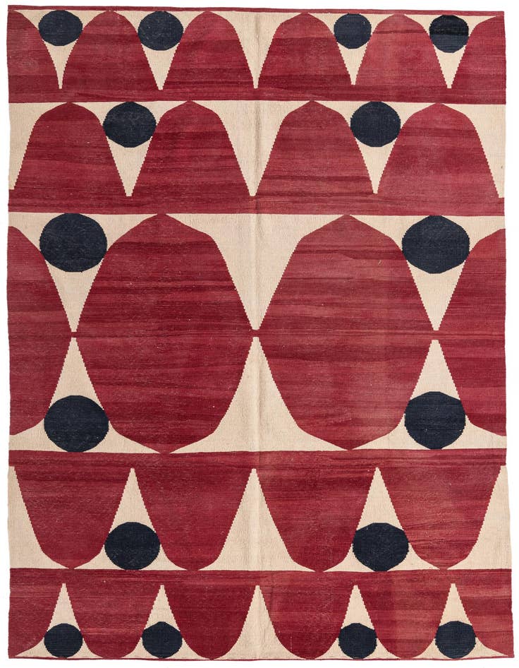Detail image of 6' 10 x 9' 9 Hand Woven Kilim Modern Wool Rug