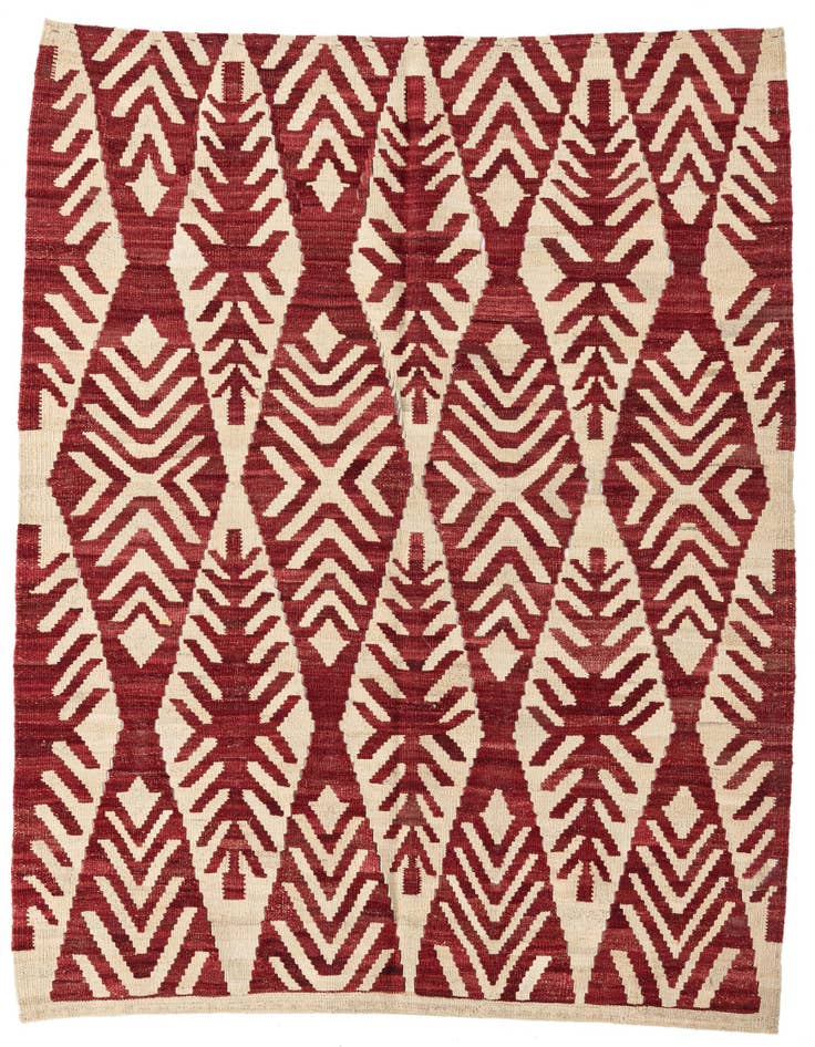Detail image of 4' 9 x 5' 6 Hand Woven Kilim Modern Wool Rug