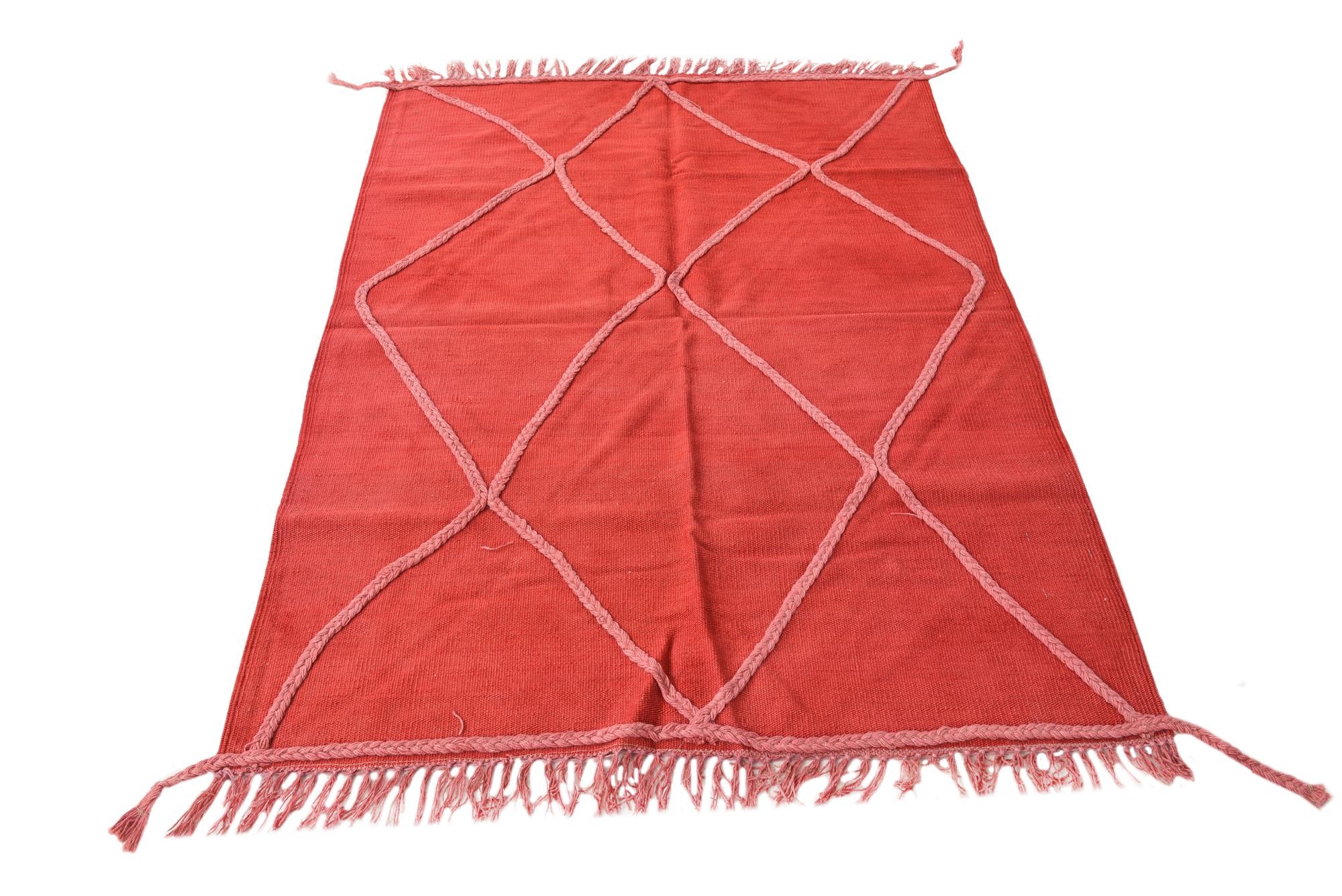 3' 5 x 4' 9 Hand Woven Kilim Modern Wool Rug