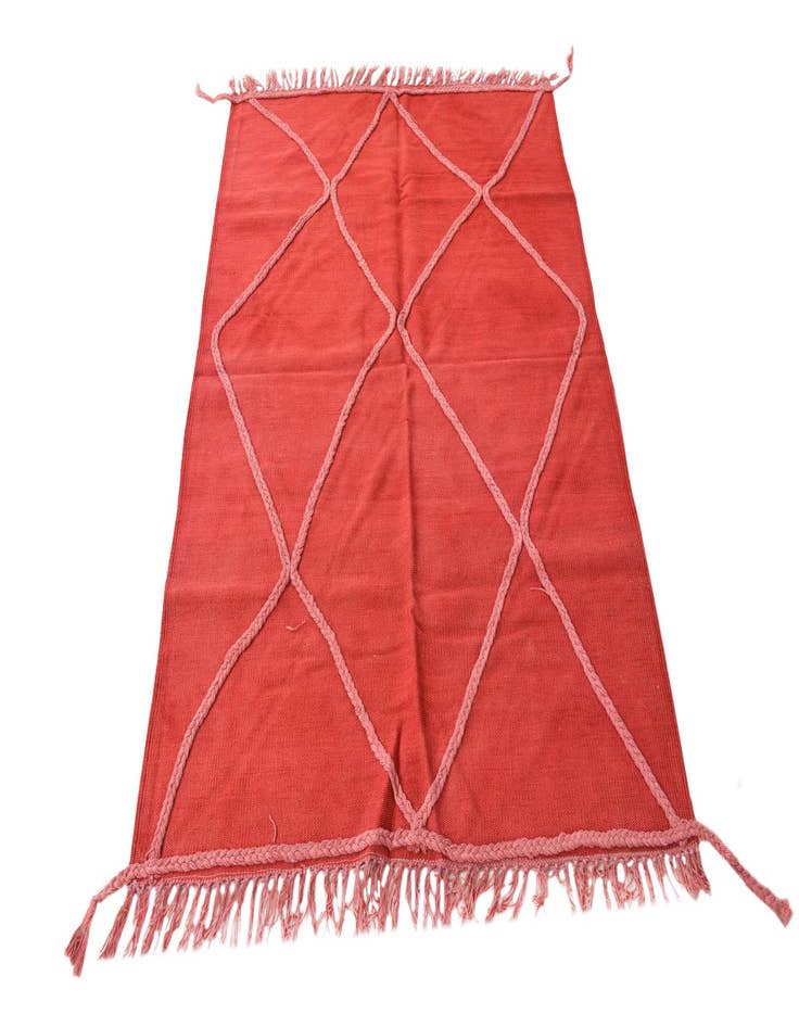 Detail image of 3' 5 x 4' 9  Hand Woven Kilim Modern Wool Rug