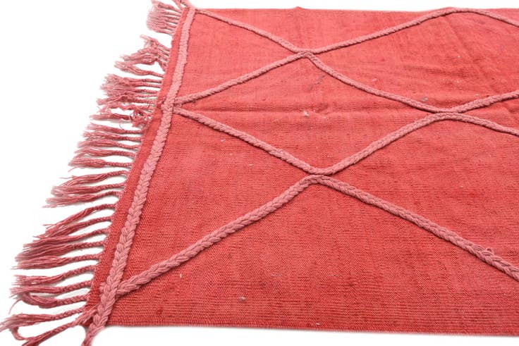 Detail image of 3' 3 x 4' 8 Hand Woven Kilim Modern Wool Rug