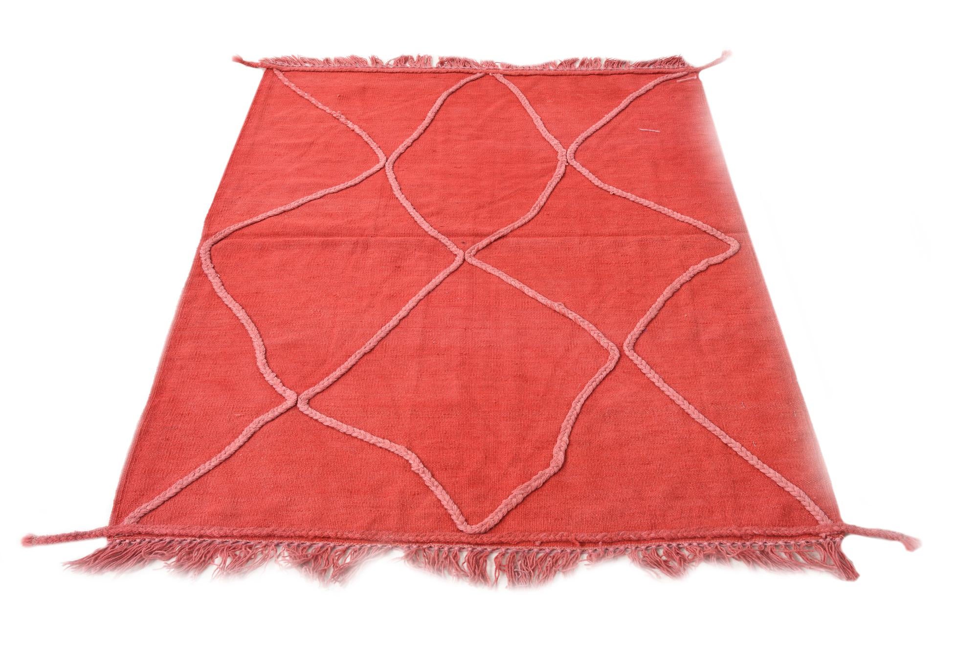 3' 6 x 4' 10 Hand Woven Kilim Modern Wool Rug