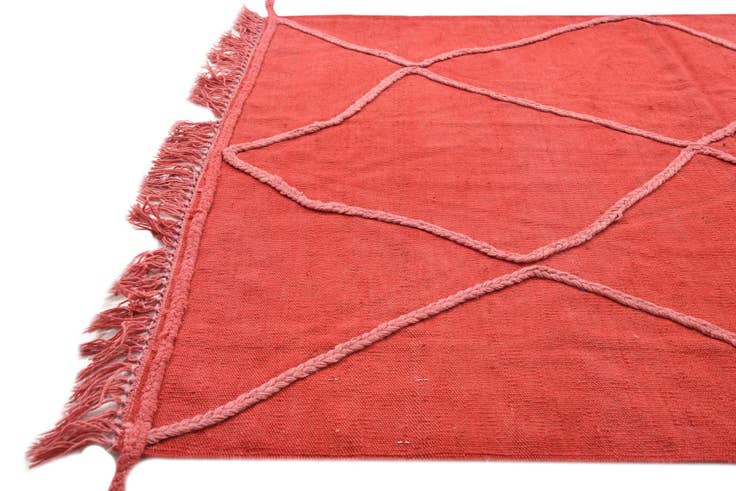 Detail image of 3' 6 x 4' 10 Hand Woven Kilim Modern Wool Rug