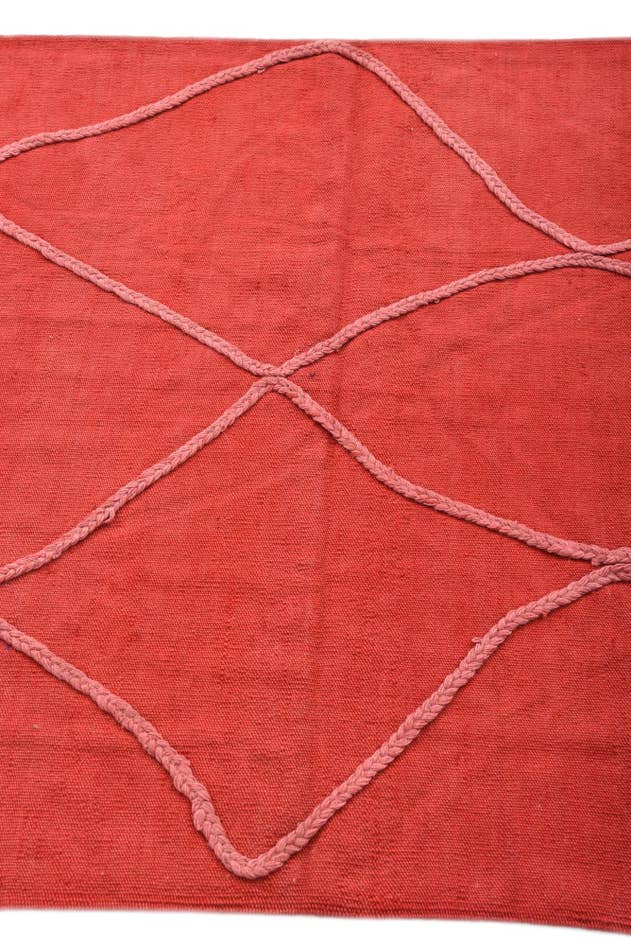 Detail image of 3' 6 x 4' 10 Hand Woven Kilim Modern Wool Rug