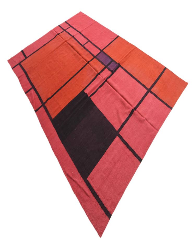 Detail image of 6' 8 x 9' 7  Hand Woven Kilim Modern Wool Rug