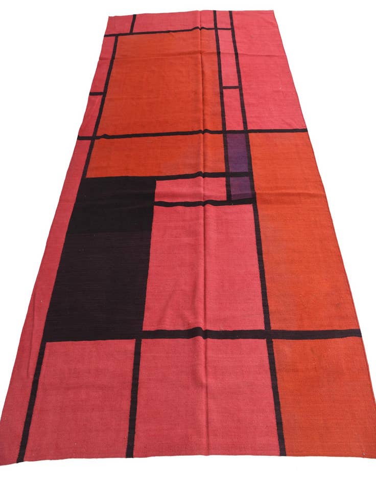 Detail image of 6' 8 x 9' 7  Hand Woven Kilim Modern Wool Rug