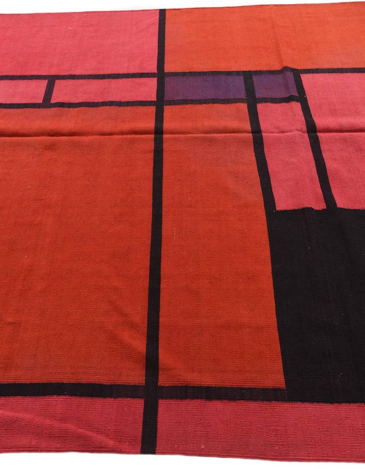 Detail image of 6' 8 x 9' 7  Hand Woven Kilim Modern Wool Rug