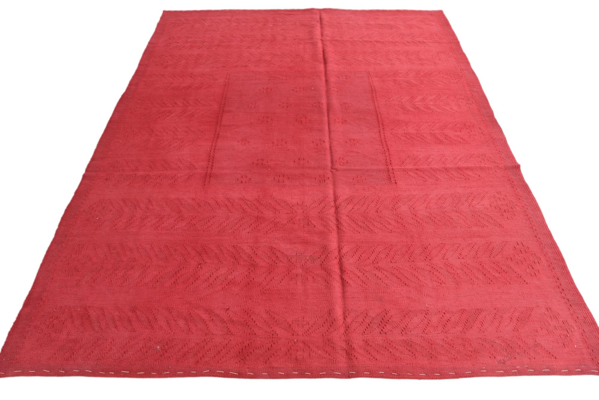 6' 7 x 9' Hand Woven Kilim Modern Wool Rug
