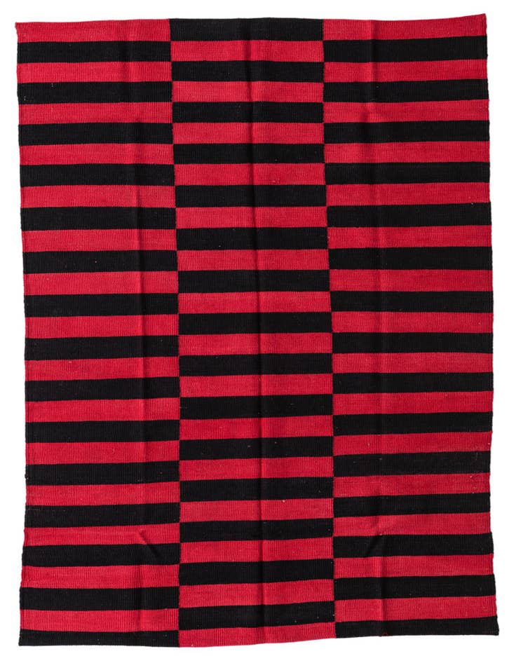 Detail image of 4' 3 x 6' Hand Woven Kilim Modern Wool Rug