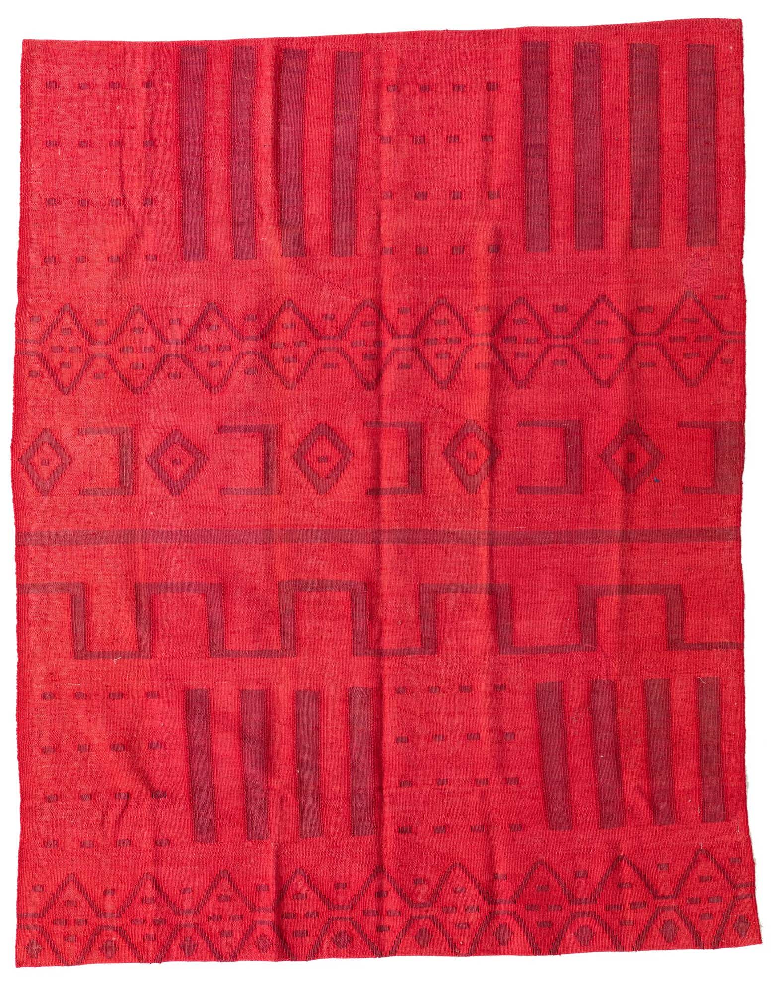 4' 10 x 6' 2 Hand Woven Kilim Modern Wool Rug