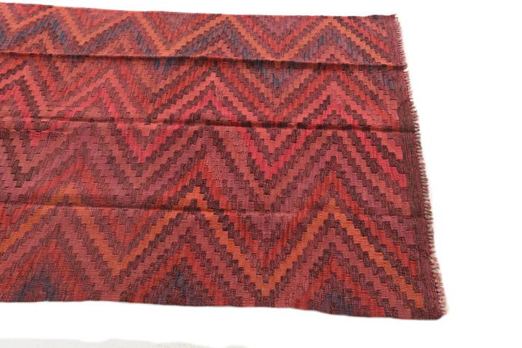 Detail image of 3' 4 x 4' 7 Hand Woven Kilim Modern Wool Rug