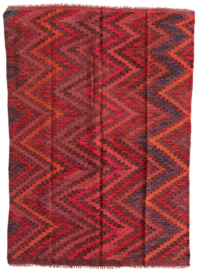 Detail image of 3' 4 x 4' 7 Hand Woven Kilim Modern Wool Rug