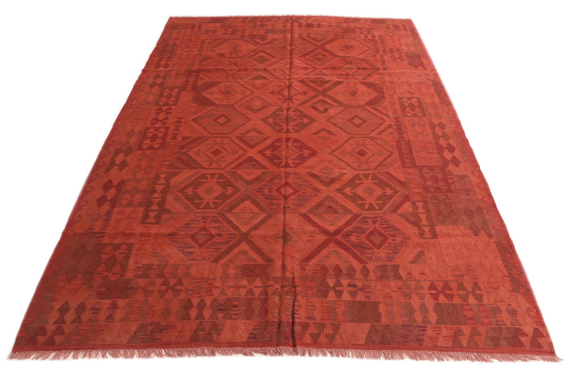 5' x 8' 3 Hand Woven Kilim Modern Wool Rug