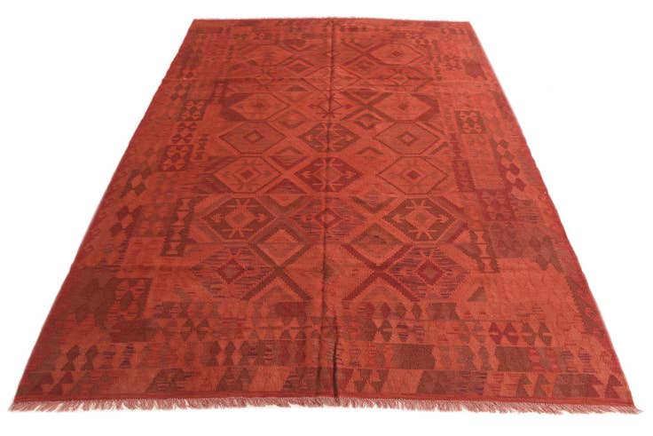 Detailansicht von 150cm x 250cm Handgewebt Kilim Modern Wolle Teppich