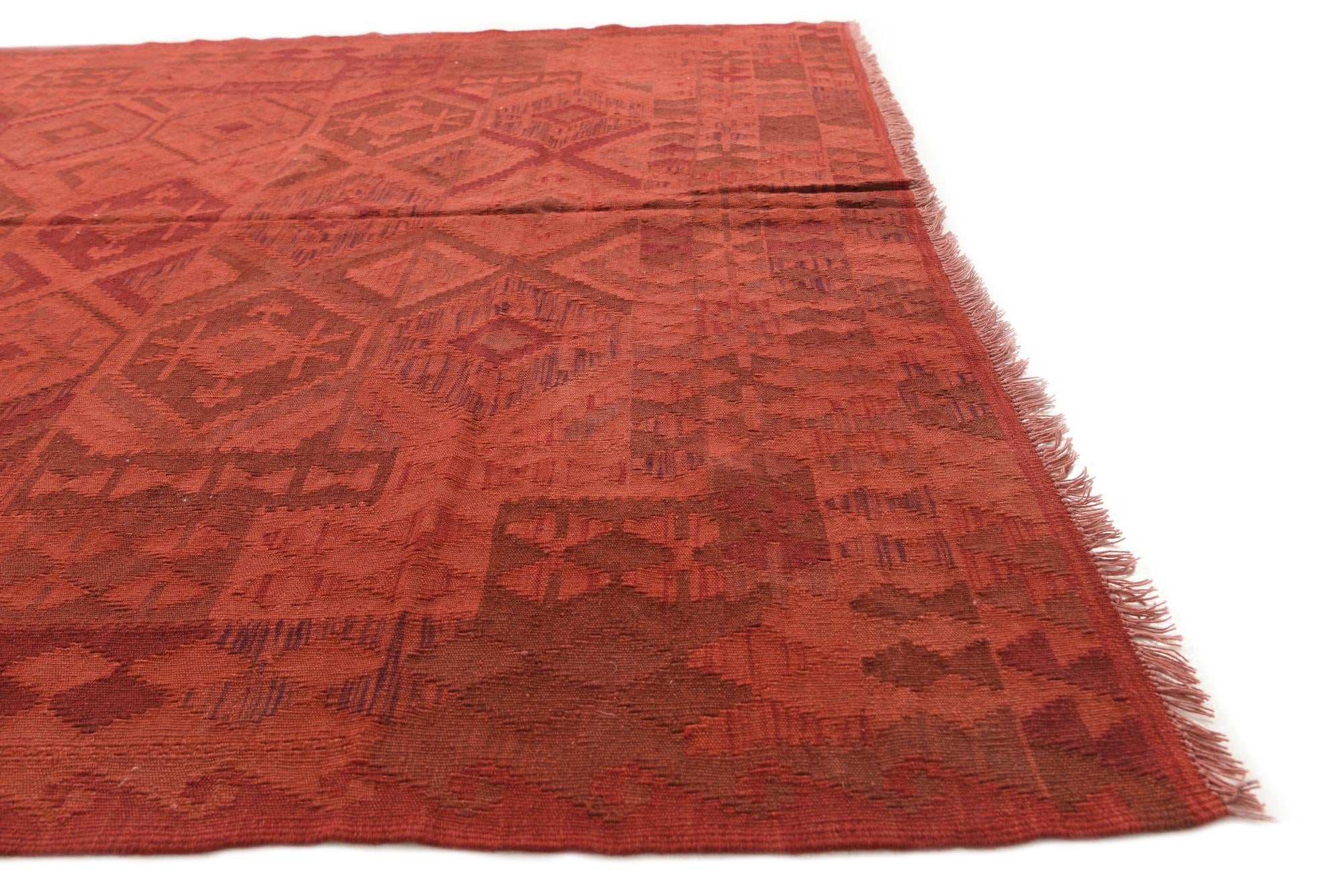 5' x 8' 3 Hand Woven Kilim Modern Wool Rug