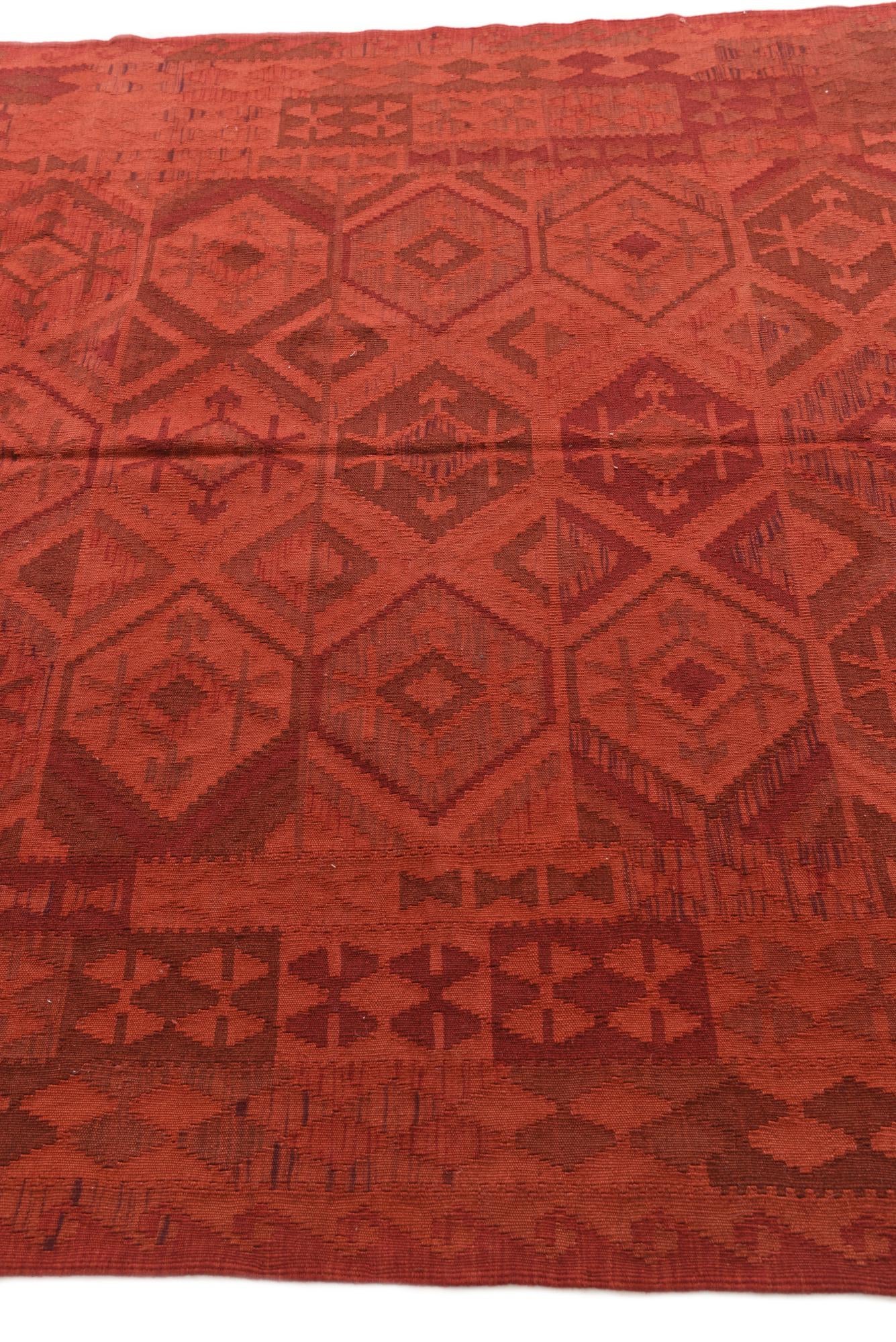 5' x 8' 3 Hand Woven Kilim Modern Wool Rug