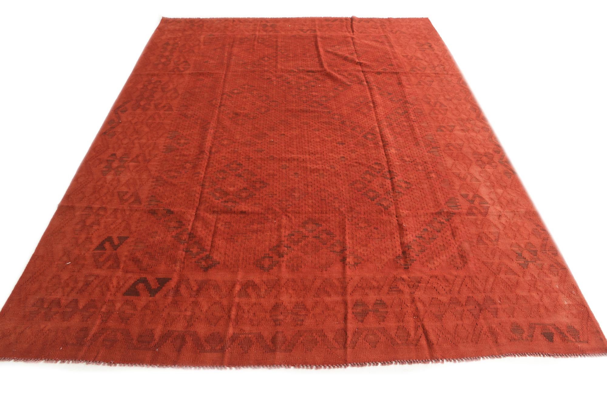 7' x 9' 6 Hand Woven Kilim Modern Wool Rug