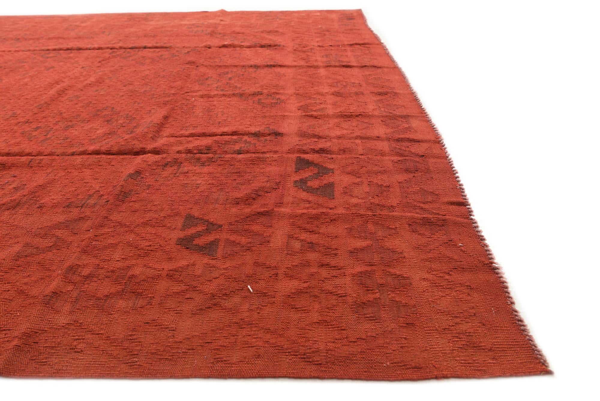 7' x 9' 6 Hand Woven Kilim Modern Wool Rug