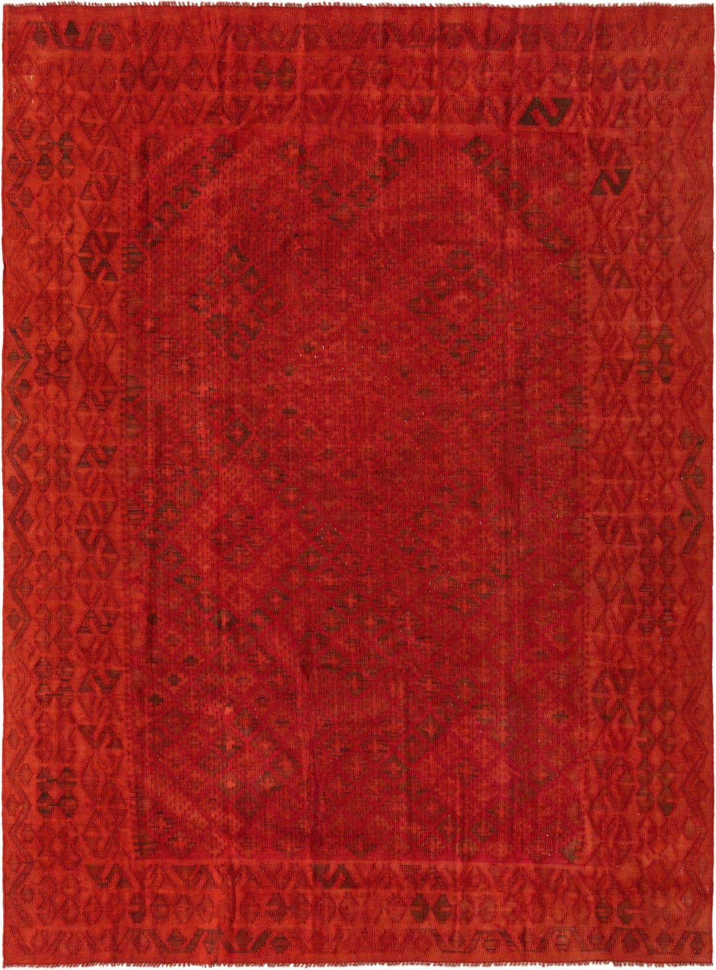 7' x 9' 6 Hand Woven Kilim Modern Wool Rug