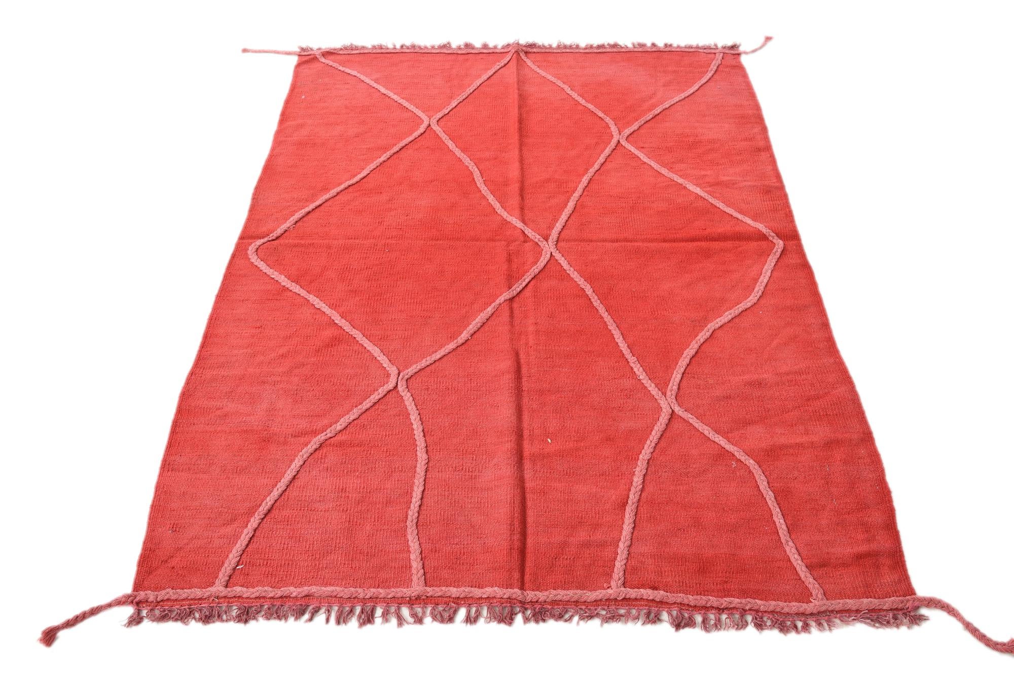 4' 2 x 6' Hand Woven Kilim Modern Wool Rug