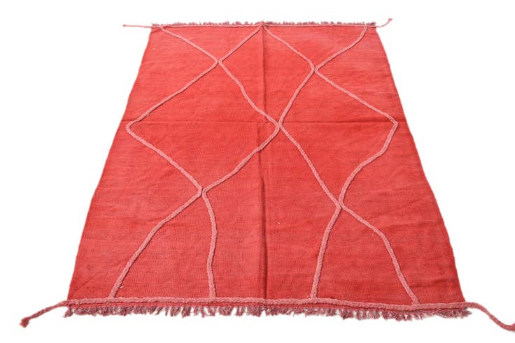Detail image of 4' 2 x 6' Hand Woven Kilim Modern Wool Rug