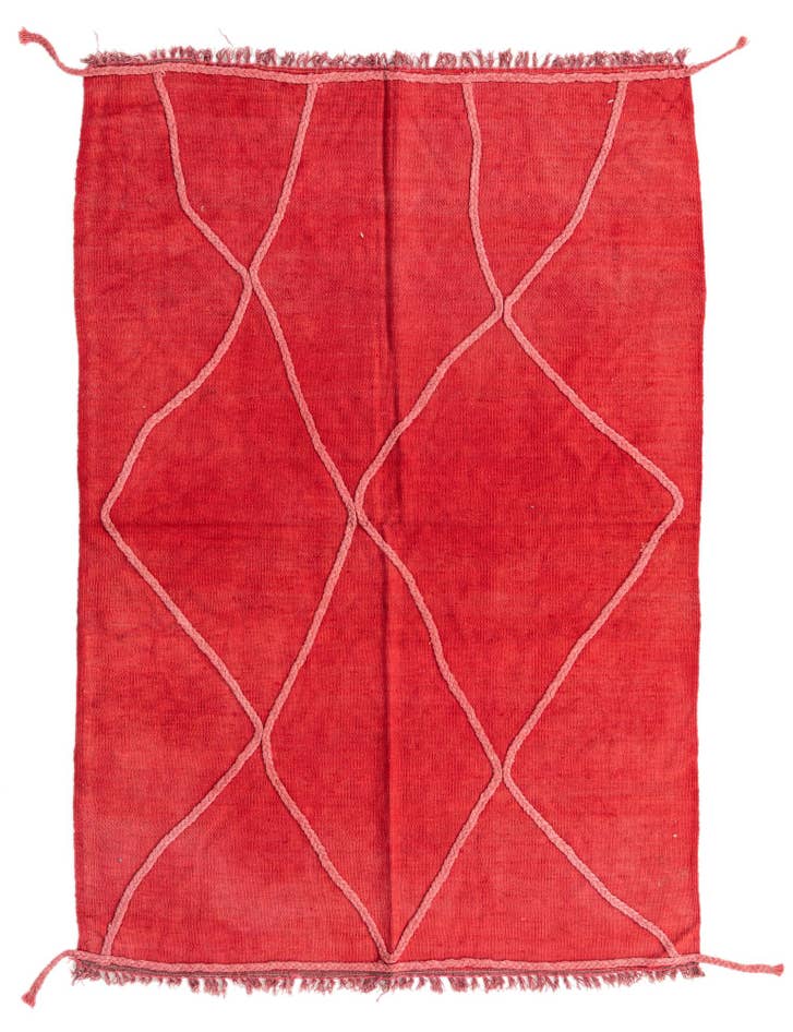 Detail image of 4' 2 x 6' Hand Woven Kilim Modern Wool Rug