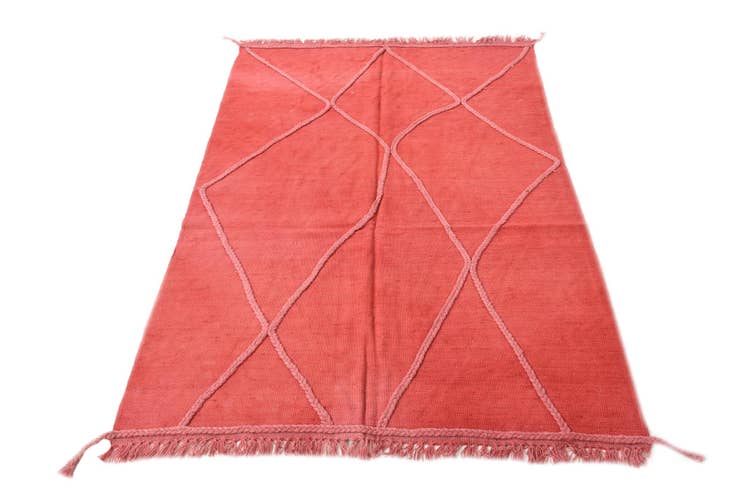 Detail image of 4' x 6' 2 Hand Woven Kilim Modern Wool Rug