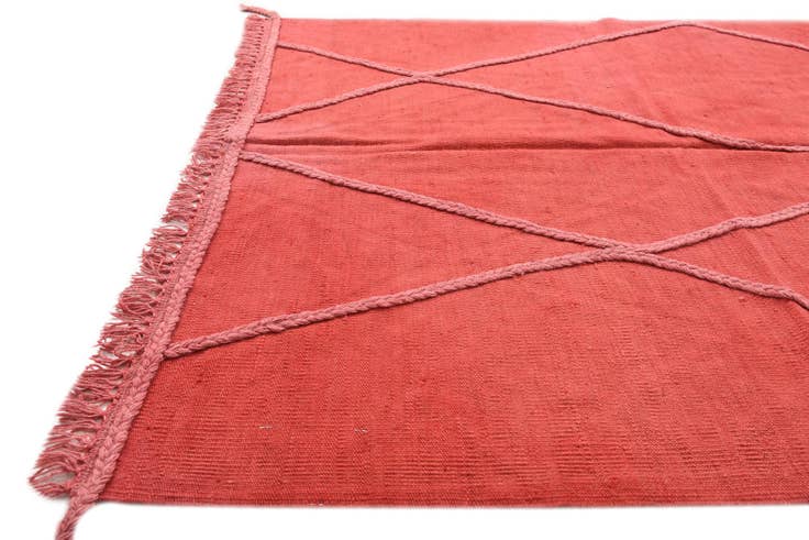 Detail image of 4' x 6' 2 Hand Woven Kilim Modern Wool Rug