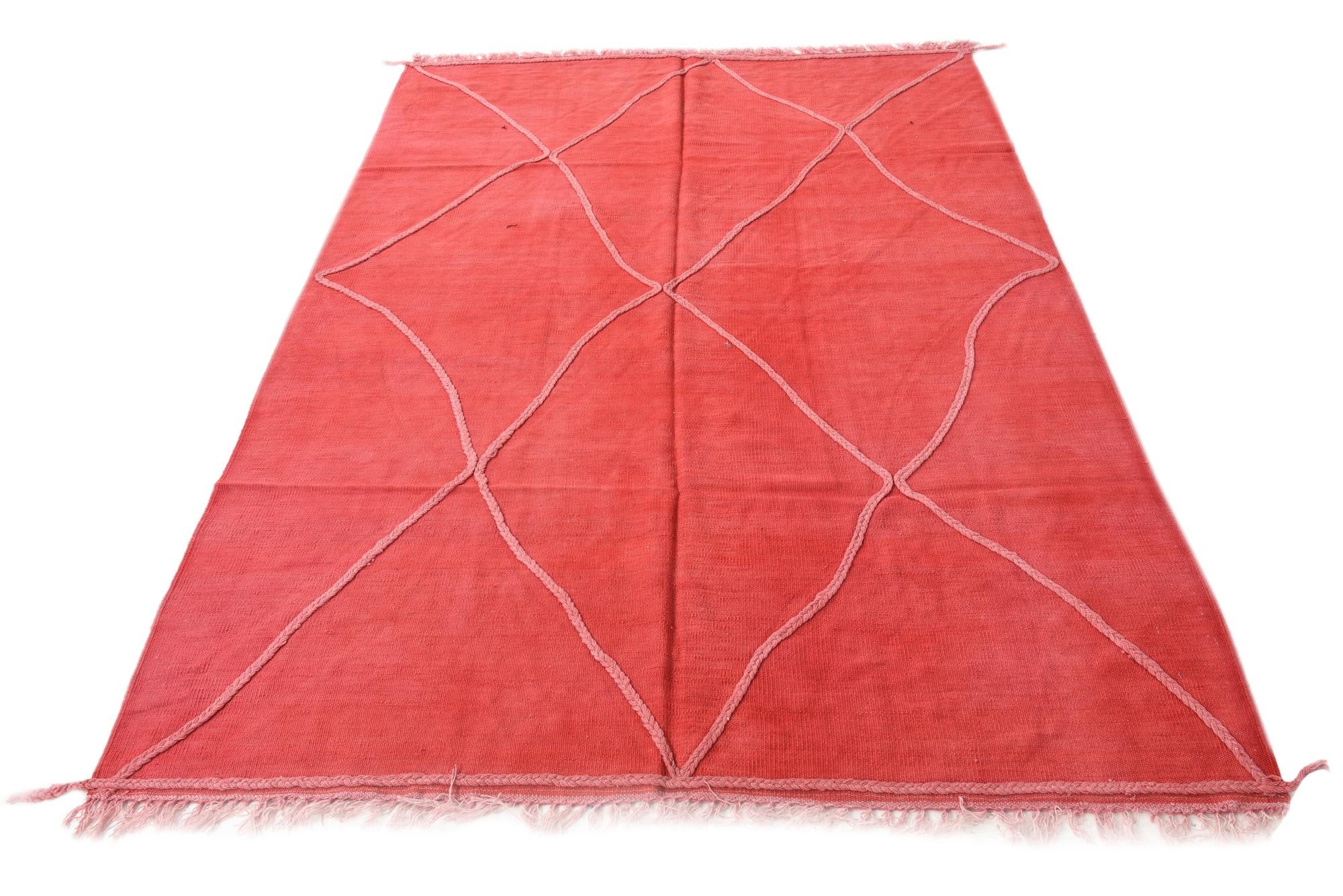 5' 6 x 8' Hand Woven Kilim Modern Wool Rug