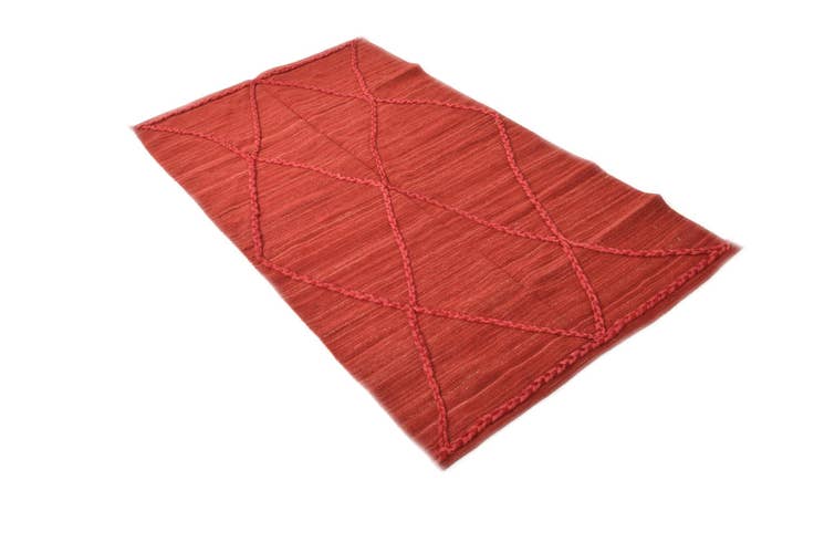 Detail image of 3' 4 x 5' 11 Hand Woven Kilim Modern Wool Rug