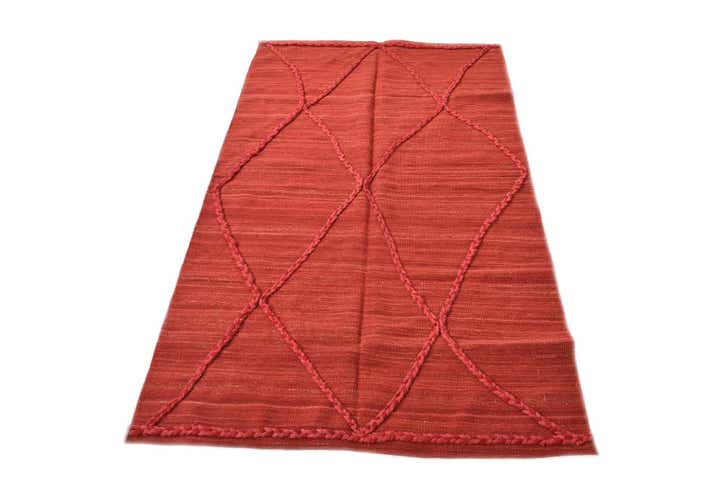 3' 4 x 5' 11 Hand Woven Kilim Modern Wool Rug