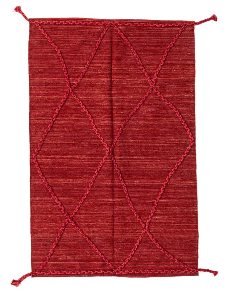 Detail image of 3' 4 x 5' 11 Hand Woven Kilim Modern Wool Rug